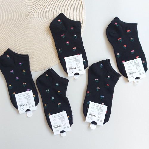 جوراب مچی زنانه مشکی گلریز پادوک|Paduk